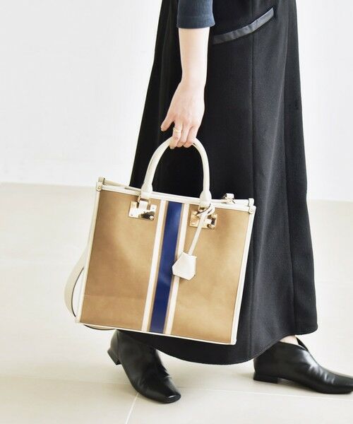 SHIPS / シップス トートバッグ | quaranciel: 2way パイピング ライン スクエア トート バッグ | 詳細21