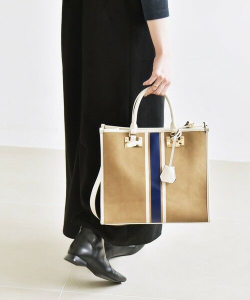 SHIPS / シップス トートバッグ | quaranciel: 2way パイピング ライン スクエア トート バッグ | 詳細22