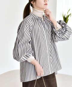 SHIPS / シップス シャツ・ブラウス | quaranciel:〈洗濯機可能〉REPREVE バンドカラー ギャザー パフ シャツ ブラウス