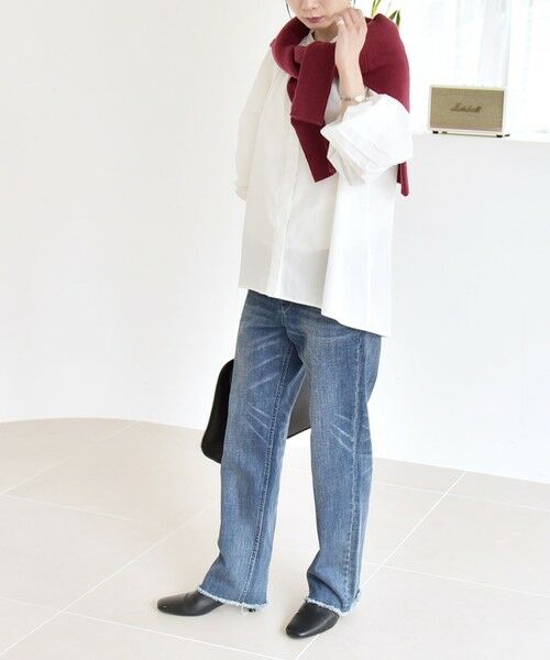 SHIPS / シップス シャツ・ブラウス | quaranciel:〈洗濯機可能〉REPREVE バンドカラー ギャザー パフ シャツ ブラウス | 詳細2