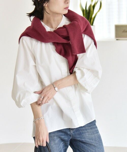 SHIPS / シップス シャツ・ブラウス | quaranciel:〈洗濯機可能〉REPREVE バンドカラー ギャザー パフ シャツ ブラウス | 詳細4