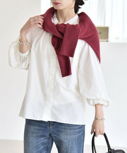 SHIPS / シップス シャツ・ブラウス | quaranciel:〈洗濯機可能〉REPREVE バンドカラー ギャザー パフ シャツ ブラウス | 詳細5