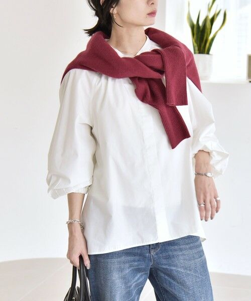 SHIPS / シップス シャツ・ブラウス | quaranciel:〈洗濯機可能〉REPREVE バンドカラー ギャザー パフ シャツ ブラウス | 詳細7