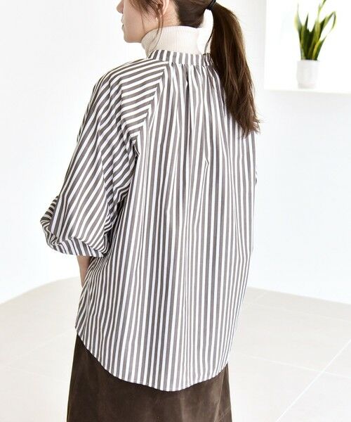 SHIPS / シップス シャツ・ブラウス | quaranciel:〈洗濯機可能〉REPREVE バンドカラー ギャザー パフ シャツ ブラウス | 詳細22