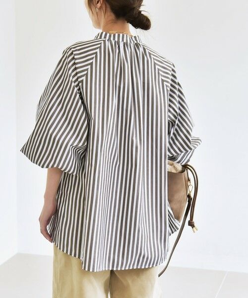 SHIPS / シップス シャツ・ブラウス | quaranciel:〈洗濯機可能〉REPREVE バンドカラー ギャザー パフ シャツ ブラウス | 詳細28