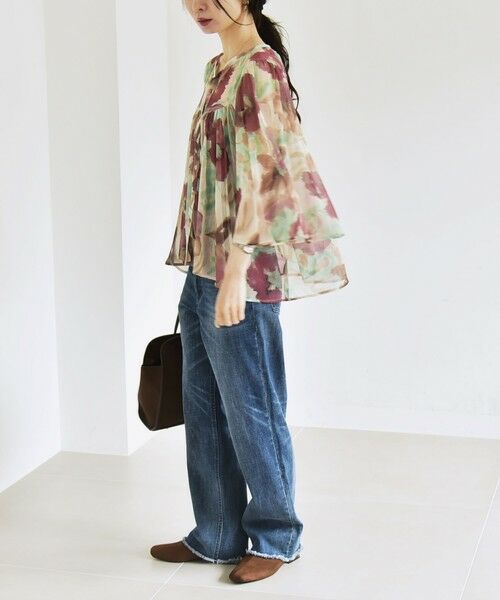 SHIPS / シップス シャツ・ブラウス | quaranciel:〈洗濯機可能〉シアー フラワー プリント ノーカラー ヨーク シャツ ブラウス | 詳細2