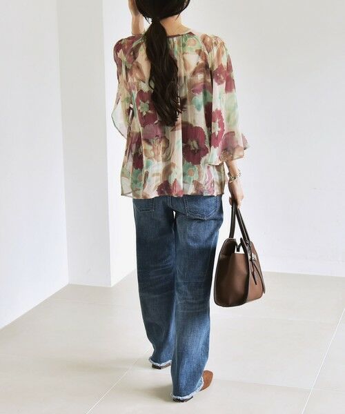 SHIPS / シップス シャツ・ブラウス | quaranciel:〈洗濯機可能〉シアー フラワー プリント ノーカラー ヨーク シャツ ブラウス | 詳細3