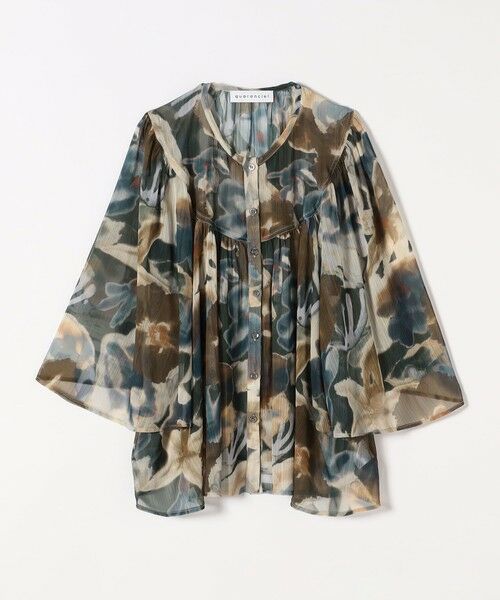 SHIPS / シップス シャツ・ブラウス | quaranciel:〈洗濯機可能〉シアー フラワー プリント ノーカラー ヨーク シャツ ブラウス | 詳細18