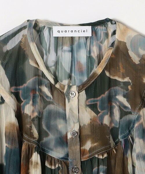SHIPS / シップス シャツ・ブラウス | quaranciel:〈洗濯機可能〉シアー フラワー プリント ノーカラー ヨーク シャツ ブラウス | 詳細20