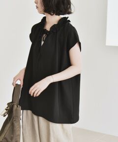 SHIPS / シップス シャツ・ブラウス | quaranciel:〈洗濯機可能〉フリルカラー リボン フレンチスリーブ ブラウス