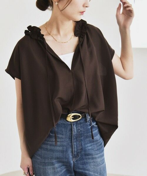 SHIPS / シップス シャツ・ブラウス | quaranciel:〈洗濯機可能〉フリルカラー リボン フレンチスリーブ ブラウス | 詳細14