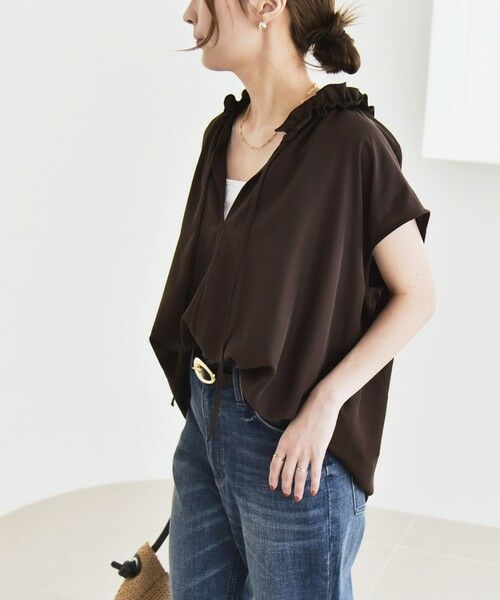 SHIPS / シップス シャツ・ブラウス | quaranciel:〈洗濯機可能〉フリルカラー リボン フレンチスリーブ ブラウス | 詳細17