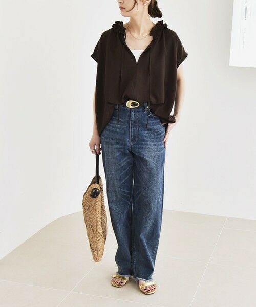 SHIPS / シップス シャツ・ブラウス | 《追加予約》quaranciel:〈洗濯機可能〉フリルカラー リボン フレンチスリーブ ブラウス | 詳細24