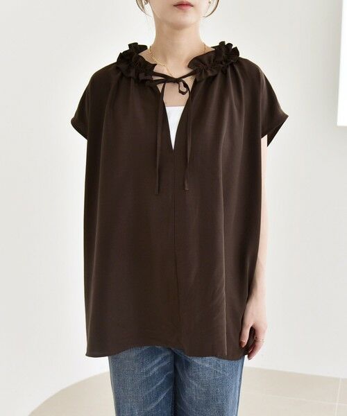 SHIPS / シップス シャツ・ブラウス | quaranciel:〈洗濯機可能〉フリルカラー リボン フレンチスリーブ ブラウス | 詳細25