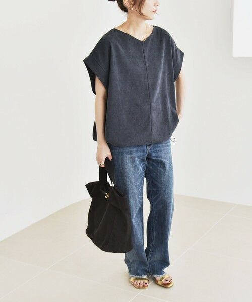 SHIPS / シップス カットソー | quaranciel:〈洗濯機可能〉ポリエステル ベロア ドロスト ルーズ プルオーバー | 詳細1