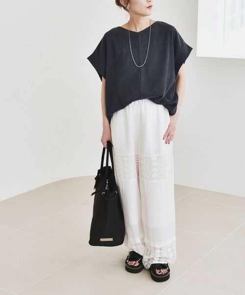 SHIPS / シップス カットソー | quaranciel:〈洗濯機可能〉ポリエステル ベロア ドロスト ルーズ プルオーバー | 詳細10