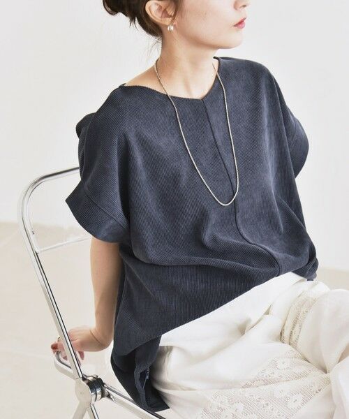 SHIPS / シップス カットソー | quaranciel:〈洗濯機可能〉ポリエステル ベロア ドロスト ルーズ プルオーバー | 詳細12