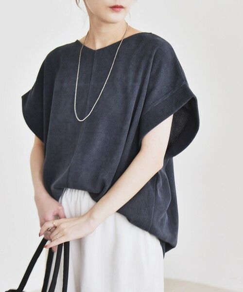 SHIPS / シップス カットソー | quaranciel:〈洗濯機可能〉ポリエステル ベロア ドロスト ルーズ プルオーバー | 詳細13
