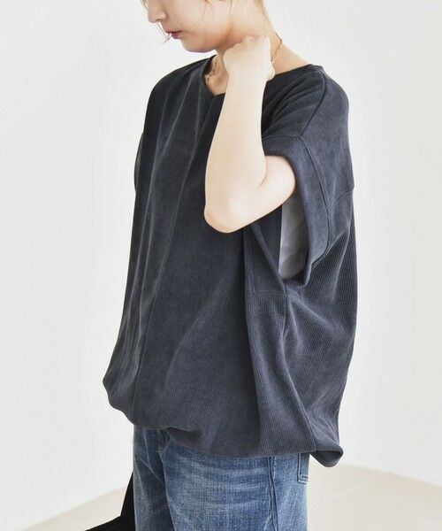 SHIPS / シップス カットソー | quaranciel:〈洗濯機可能〉ポリエステル ベロア ドロスト ルーズ プルオーバー | 詳細3