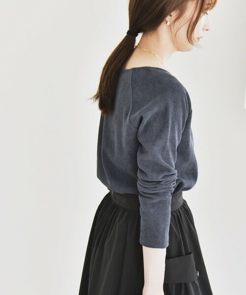 SHIPS / シップス カットソー（半袖以外） | quaranciel:〈洗濯機可能〉ポリエステル ベロア スクエア ネック プルオーバー | 詳細5