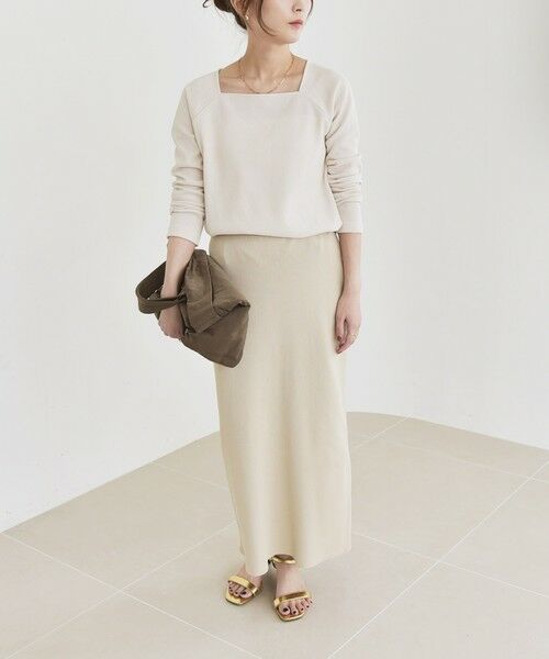 SHIPS / シップス カットソー（半袖以外） | quaranciel:〈洗濯機可能〉ポリエステル ベロア スクエア ネック プルオーバー | 詳細14