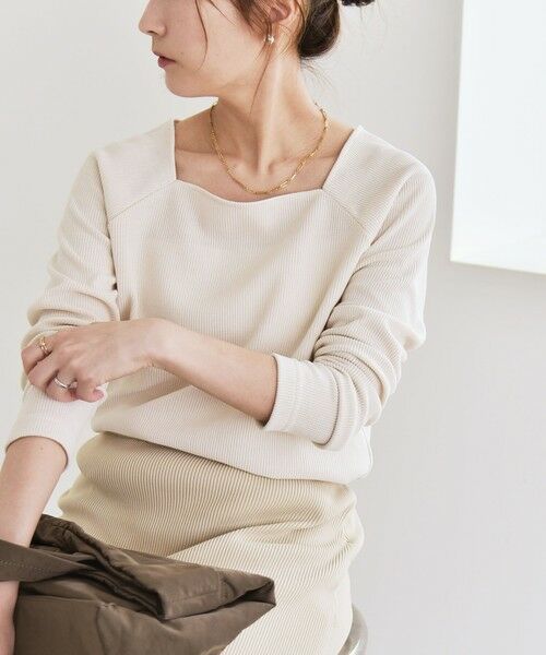 SHIPS / シップス カットソー（半袖以外） | quaranciel:〈洗濯機可能〉ポリエステル ベロア スクエア ネック プルオーバー | 詳細16