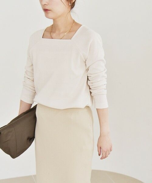 SHIPS / シップス カットソー（半袖以外） | quaranciel:〈洗濯機可能〉ポリエステル ベロア スクエア ネック プルオーバー | 詳細17