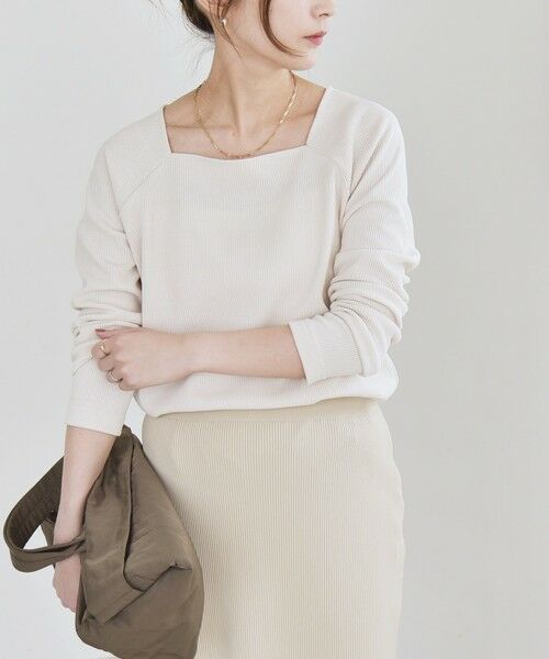 SHIPS / シップス カットソー（半袖以外） | quaranciel:〈洗濯機可能〉ポリエステル ベロア スクエア ネック プルオーバー | 詳細19