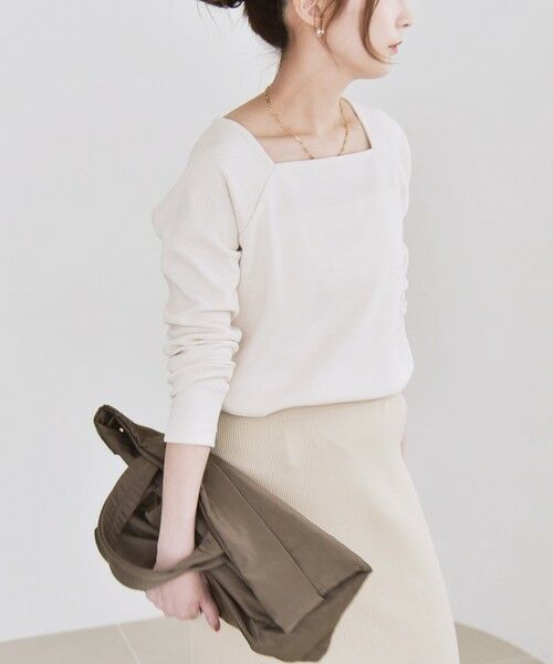 SHIPS / シップス カットソー（半袖以外） | quaranciel:〈洗濯機可能〉ポリエステル ベロア スクエア ネック プルオーバー | 詳細20