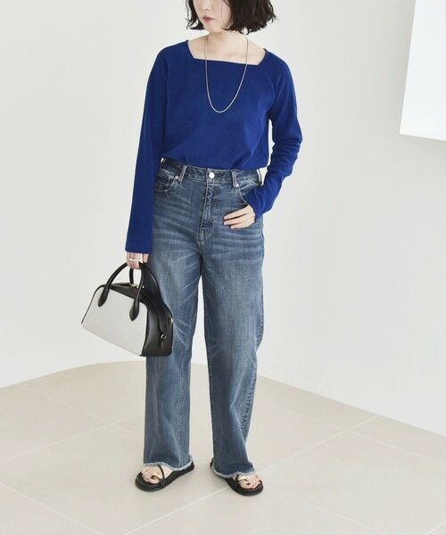 SHIPS / シップス カットソー（半袖以外） | quaranciel:〈洗濯機可能〉ポリエステル ベロア スクエア ネック プルオーバー | 詳細24