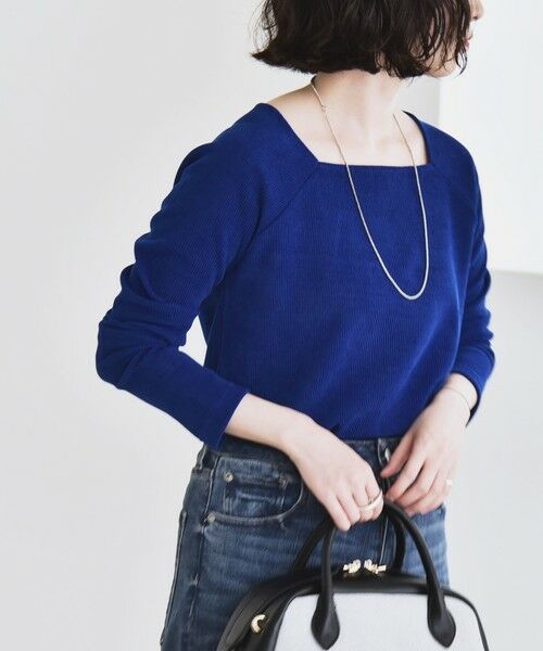 SHIPS / シップス カットソー（半袖以外） | quaranciel:〈洗濯機可能〉ポリエステル ベロア スクエア ネック プルオーバー | 詳細26