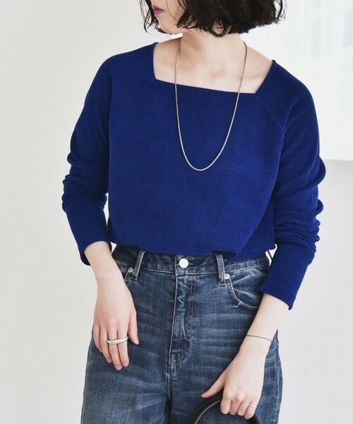 SHIPS / シップス カットソー（半袖以外） | quaranciel:〈洗濯機可能〉ポリエステル ベロア スクエア ネック プルオーバー | 詳細28