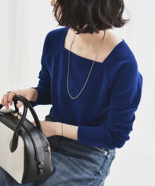 SHIPS / シップス カットソー（半袖以外） | quaranciel:〈洗濯機可能〉ポリエステル ベロア スクエア ネック プルオーバー | 詳細29