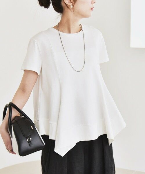 SHIPS / シップス Tシャツ | quaranciel:〈手洗い可能〉ハンカチーフヘム フレア クルーネック TEE | 詳細3