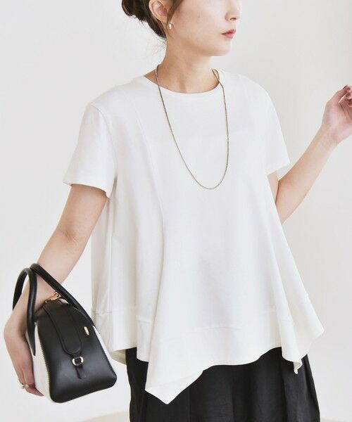 SHIPS / シップス Tシャツ | quaranciel:〈手洗い可能〉ハンカチーフヘム フレア クルーネック TEE | 詳細4