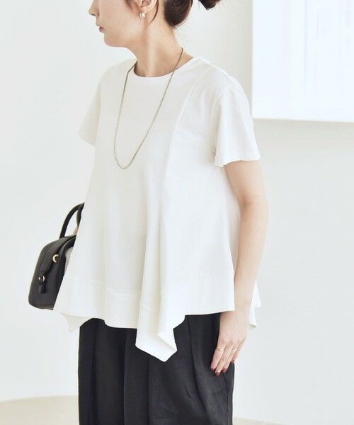 SHIPS / シップス Tシャツ | quaranciel:〈手洗い可能〉ハンカチーフヘム フレア クルーネック TEE | 詳細7