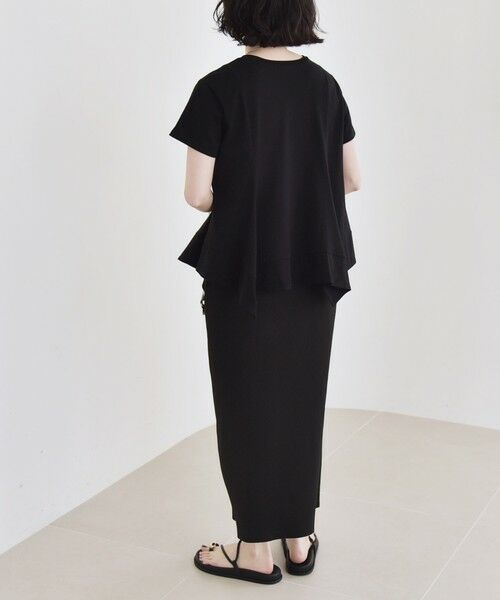 tシャツ quaranciel:「手洗い可能」ハンカチーフヘム フレア クルーネック TEE レディース SHIPS｜quaranciel:<手洗い可能>ハンカチーフヘム フレア クルー