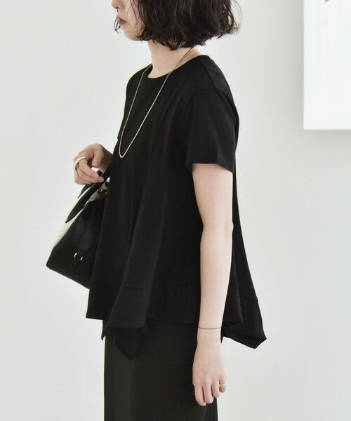 SHIPS / シップス Tシャツ | quaranciel:〈手洗い可能〉ハンカチーフヘム フレア クルーネック TEE | 詳細16