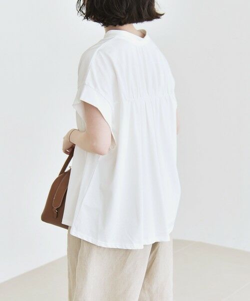 SHIPS / シップス Tシャツ | quaranciel:〈手洗い可能〉ギャザー スキッパー バンドカラー プルオーバー | 詳細8