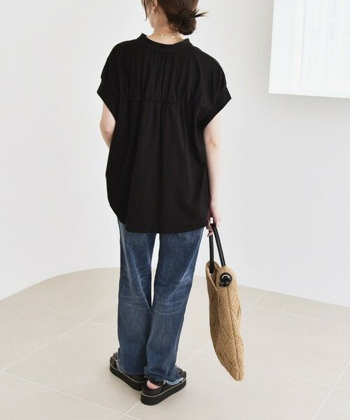 SHIPS / シップス Tシャツ | quaranciel:〈手洗い可能〉ギャザー スキッパー バンドカラー プルオーバー | 詳細13