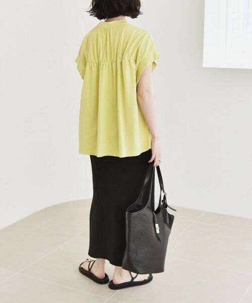 SHIPS / シップス Tシャツ | quaranciel:〈手洗い可能〉ギャザー スキッパー バンドカラー プルオーバー | 詳細23