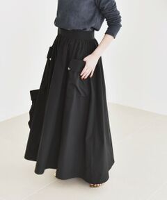 SHIPS / シップス ロング・マキシ丈スカート | quaranciel:〈洗濯機可能〉タイプライター ギャザー フレア ポケット スカート