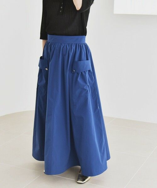 SHIPS / シップス ロング・マキシ丈スカート | quaranciel:〈洗濯機可能〉タイプライター ギャザー フレア ポケット スカート | 詳細11