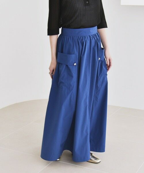 SHIPS / シップス ロング・マキシ丈スカート | quaranciel:〈洗濯機可能〉タイプライター ギャザー フレア ポケット スカート | 詳細15