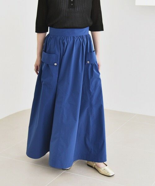 SHIPS / シップス ロング・マキシ丈スカート | quaranciel:〈洗濯機可能〉タイプライター ギャザー フレア ポケット スカート | 詳細16