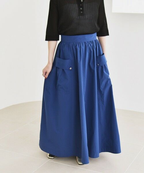 SHIPS / シップス ロング・マキシ丈スカート | quaranciel:〈洗濯機可能〉タイプライター ギャザー フレア ポケット スカート | 詳細18