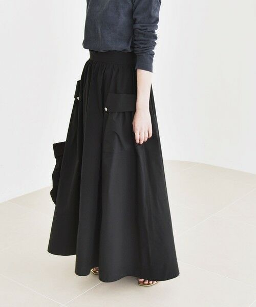 SHIPS / シップス ロング・マキシ丈スカート | quaranciel:〈洗濯機可能〉タイプライター ギャザー フレア ポケット スカート | 詳細4