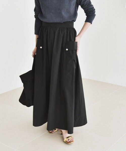 SHIPS / シップス ロング・マキシ丈スカート | quaranciel:〈洗濯機可能〉タイプライター ギャザー フレア ポケット スカート | 詳細5