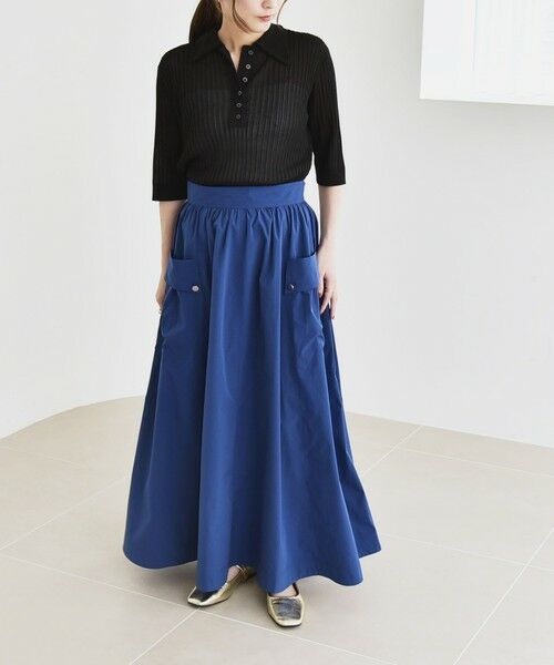 SHIPS / シップス ロング・マキシ丈スカート | quaranciel:〈洗濯機可能〉タイプライター ギャザー フレア ポケット スカート | 詳細21