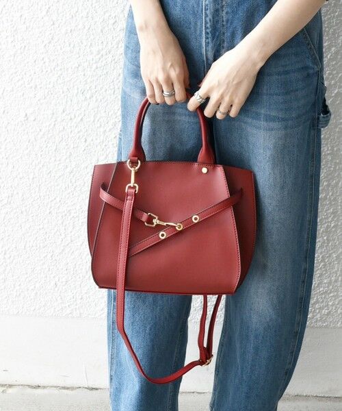 SHIPS / シップス ハンドバッグ | SHIPS any: ベルト デザイン 2WAY スクエア バッグ | 詳細18